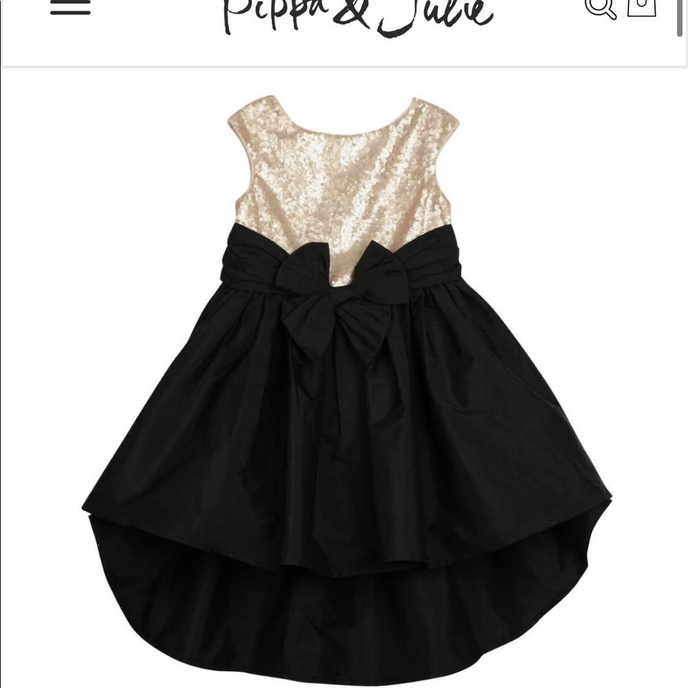 Pippa & Julie Girls gold and black dress